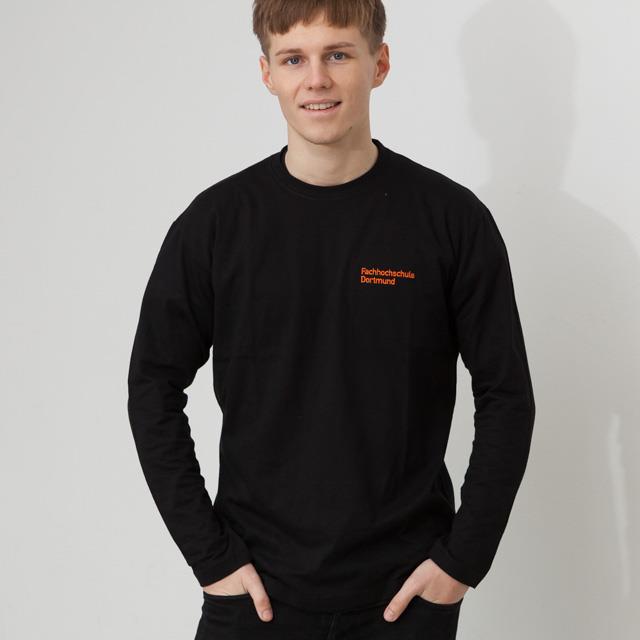 Unisex Longsleeve, rundhals, FH-Logo, schwarz