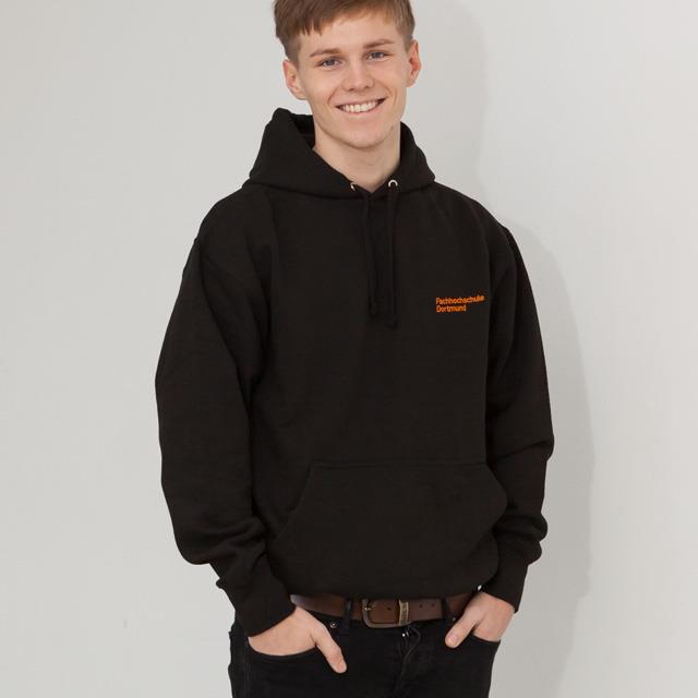 Hoodie Unisex große Größen, FH-Logo, schwarz