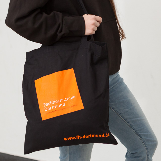 Stoffbeutel mit FH-Logo, schwarz